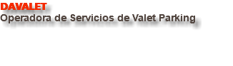 DAVALET Operadora de Servicios de Valet Parking 